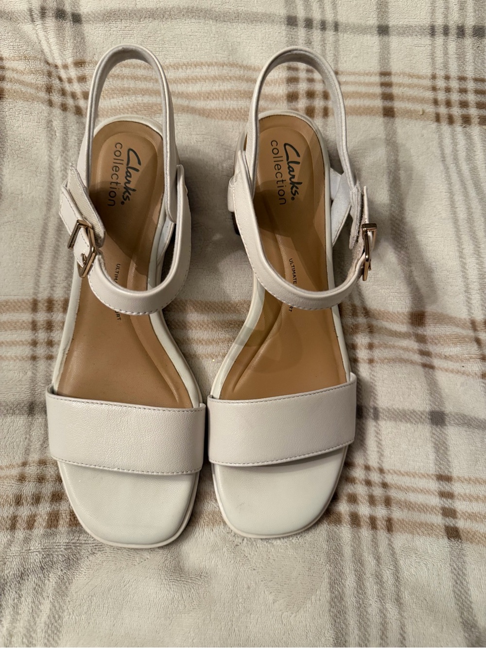 Cream Leather Slingback Sandals